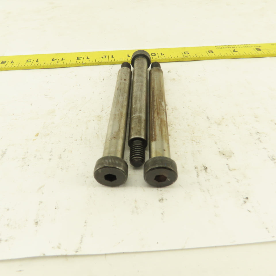 1/2" Shoulder Dia. X 4-1/4" Length 3/8-16 Hex Socket Shoulder Bolt Lot Of 3