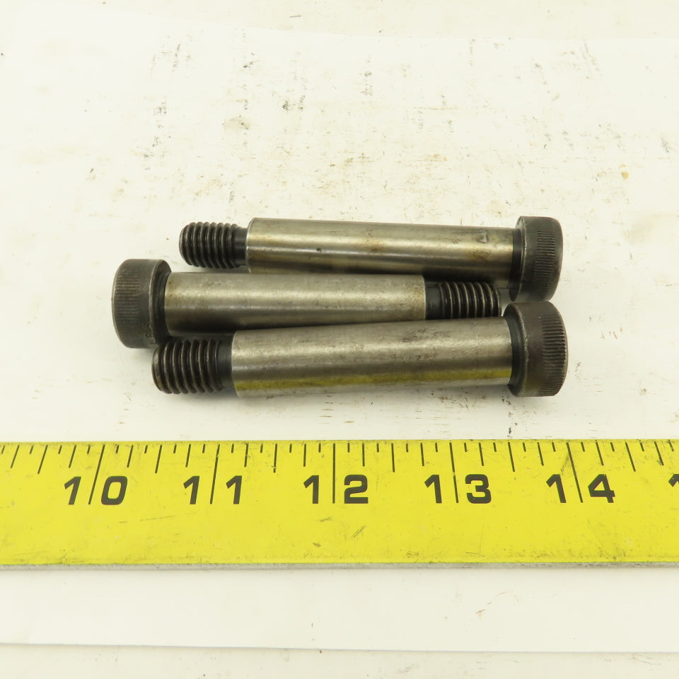 1/2" Shoulder Dia. X 4-1/4" Length 3/8-16 Hex Socket Shoulder Bolt Lot Of 3