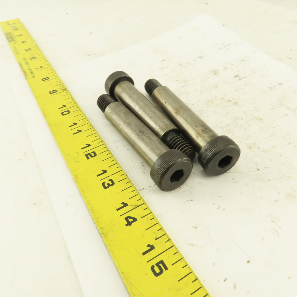 1/2" Shoulder Dia. X 4-1/4" Length 3/8-16 Hex Socket Shoulder Bolt Lot Of 3