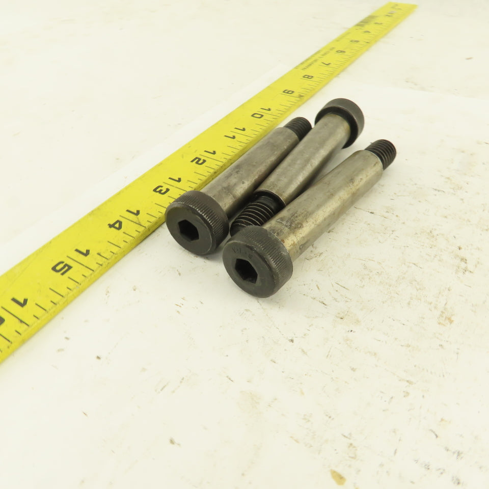 1/2" Shoulder Dia. X 4-1/4" Length 3/8-16 Hex Socket Shoulder Bolt Lot Of 3