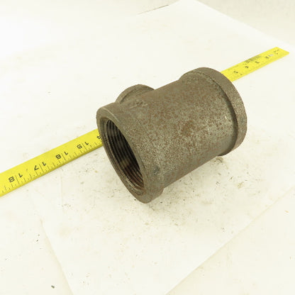 2-1/2"x2-1/2"x1-1/2" NPT Malleable Iron Reducing Tee Black Pipe Fitting