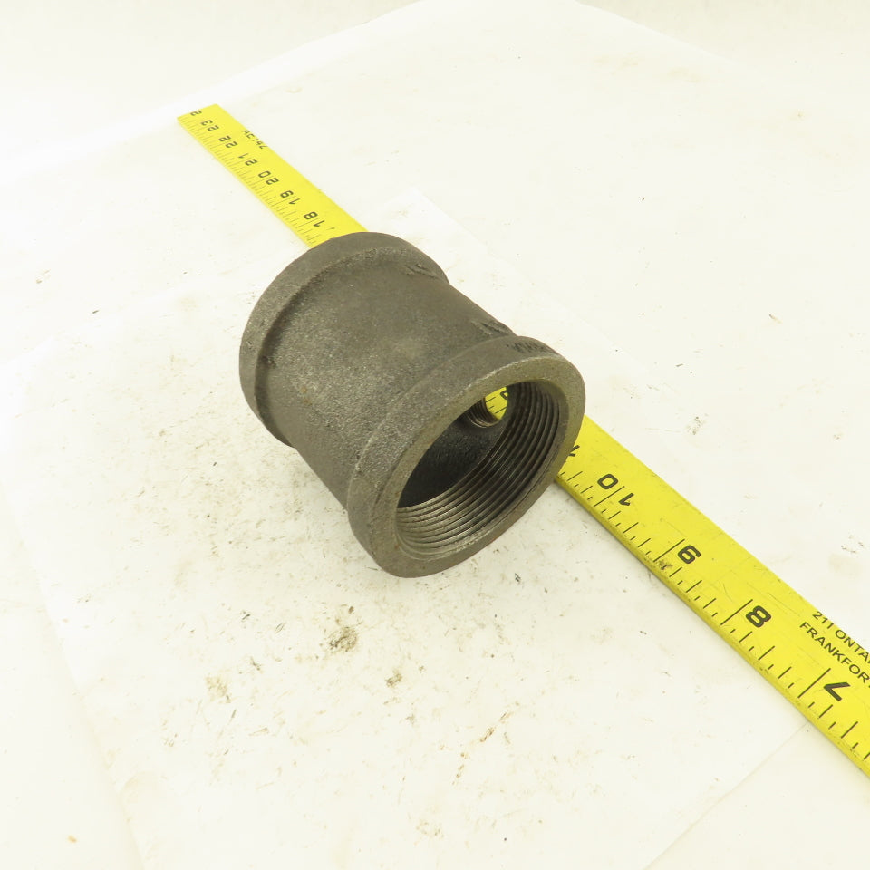 2"x2"x1/2" NPT Malleable Iron Reducing Tee Black Pipe Fitting