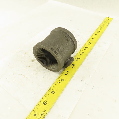2"x2"x1/2" NPT Malleable Iron Reducing Tee Black Pipe Fitting