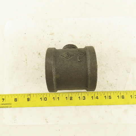 2"x2"x1/2" NPT Malleable Iron Reducing Tee Black Pipe Fitting