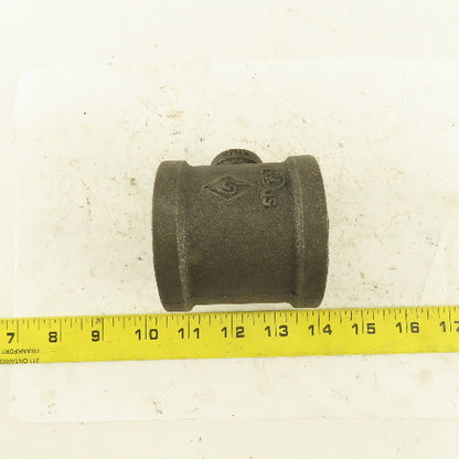 2"x2"x1/2" NPT Malleable Iron Reducing Tee Black Pipe Fitting