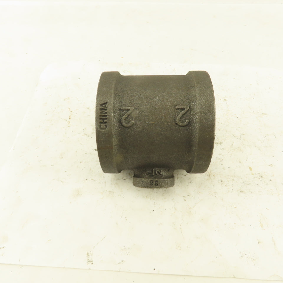 2"x2"x1/2" NPT Malleable Iron Reducing Tee Black Pipe Fitting