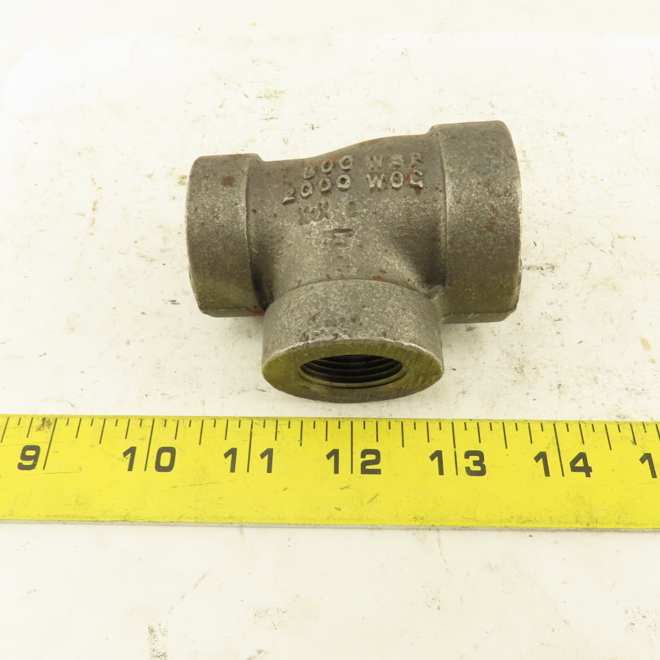 1"x3/4"x3/4" NPT 300 WSP 2000 WOG Malleable Iron Tee Black Pipe Fitting USA