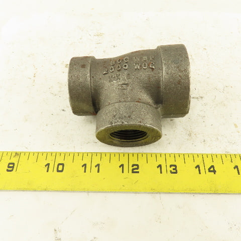 1"x3/4"x3/4" NPT 300 WSP 2000 WOG Malleable Iron Tee Black Pipe Fitting USA