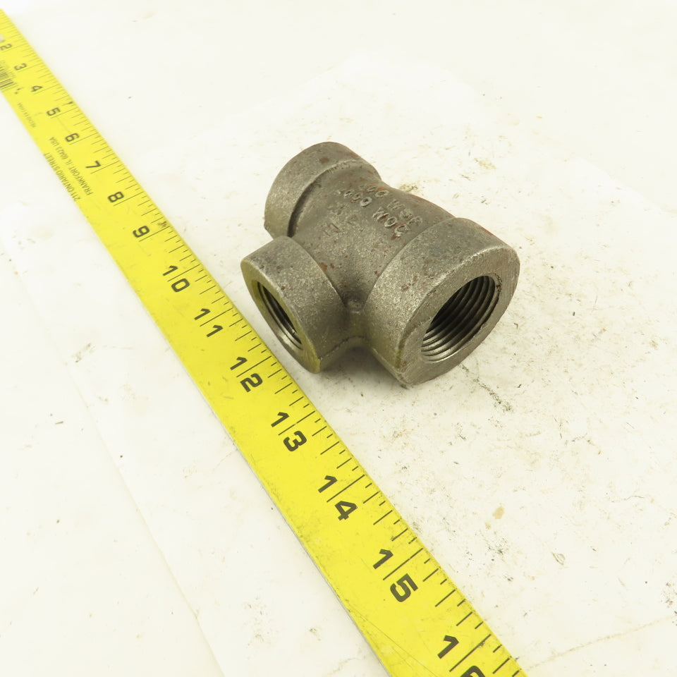 1"x3/4"x3/4" NPT 300 WSP 2000 WOG Malleable Iron Tee Black Pipe Fitting USA
