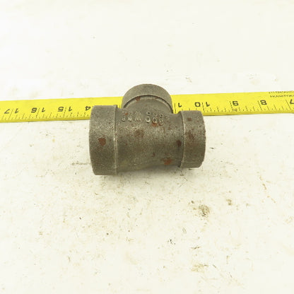 1"x3/4"x3/4" NPT 300 WSP 2000 WOG Malleable Iron Tee Black Pipe Fitting USA
