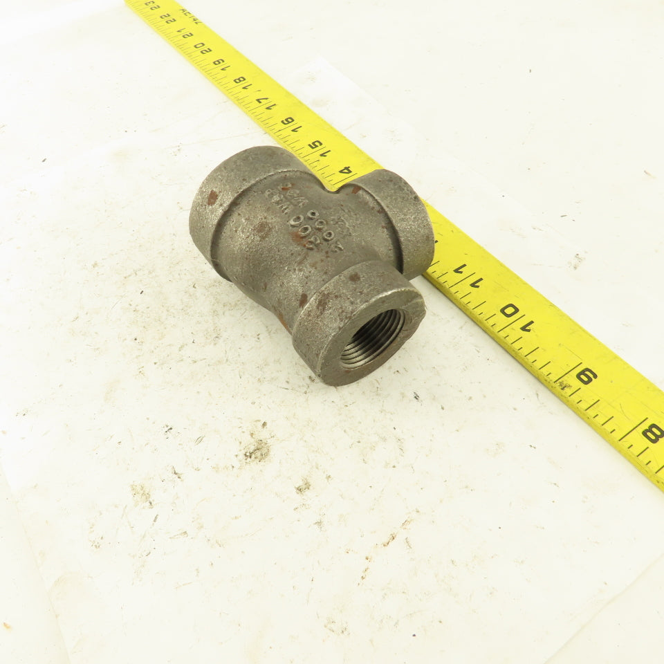 1"x3/4"x3/4" NPT 300 WSP 2000 WOG Malleable Iron Tee Black Pipe Fitting USA