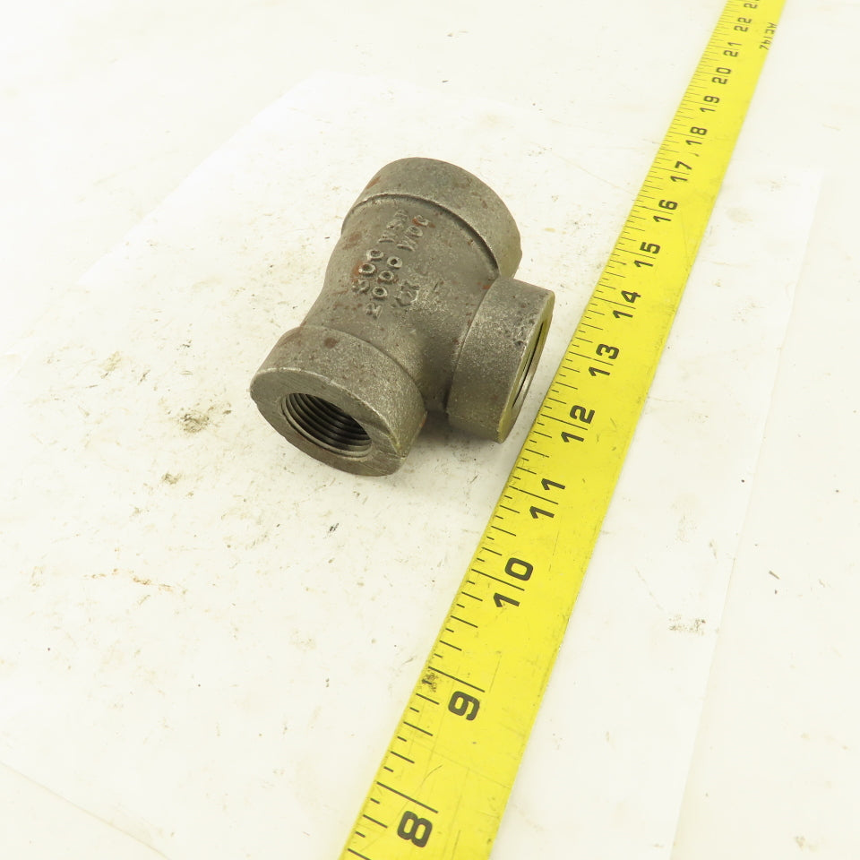 1"x3/4"x3/4" NPT 300 WSP 2000 WOG Malleable Iron Tee Black Pipe Fitting USA