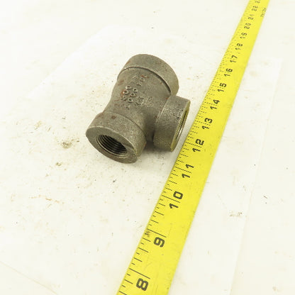 1"x3/4"x3/4" NPT 300 WSP 2000 WOG Malleable Iron Tee Black Pipe Fitting USA