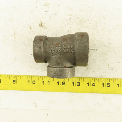1"x3/4"x3/4" NPT 300 WSP 2000 WOG Malleable Iron Tee Black Pipe Fitting USA