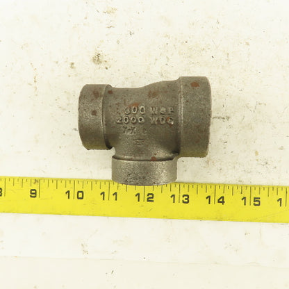 1"x3/4"x3/4" NPT 300 WSP 2000 WOG Malleable Iron Tee Black Pipe Fitting USA