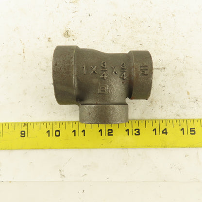 1"x3/4"x3/4" NPT 300 WSP 2000 WOG Malleable Iron Tee Black Pipe Fitting USA