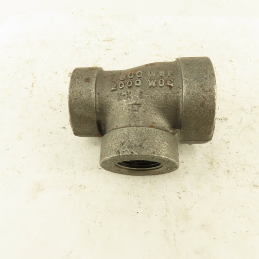 1"x3/4"x3/4" NPT 300 WSP 2000 WOG Malleable Iron Tee Black Pipe Fitting USA