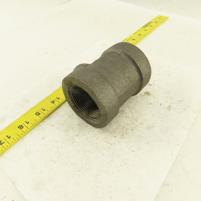 1-1/2"x1-1/2"x 3/4" NPT 300 Malleable Iron Reducing Tee Black Pipe Fitting