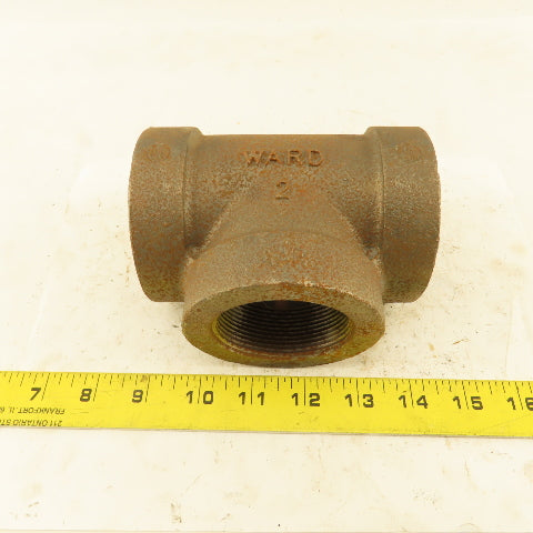 Ward 2"x2"x2" NPT 300 Malleable Iron Tee Black Pipe Fitting USA