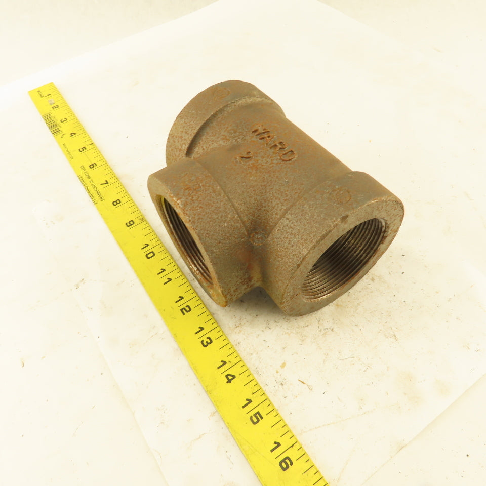 Ward 2"x2"x2" NPT 300 Malleable Iron Tee Black Pipe Fitting USA