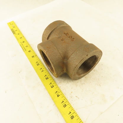 Ward 2"x2"x2" NPT 300 Malleable Iron Tee Black Pipe Fitting USA