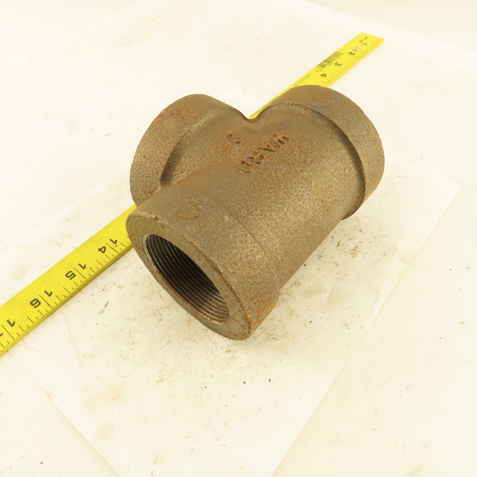 Ward 2"x2"x2" NPT 300 Malleable Iron Tee Black Pipe Fitting USA