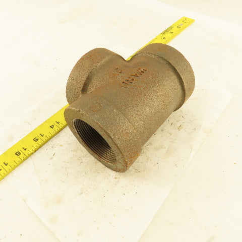 Ward 2"x2"x2" NPT 300 Malleable Iron Tee Black Pipe Fitting USA