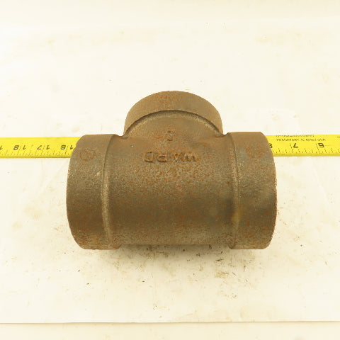 Ward 2"x2"x2" NPT 300 Malleable Iron Tee Black Pipe Fitting USA