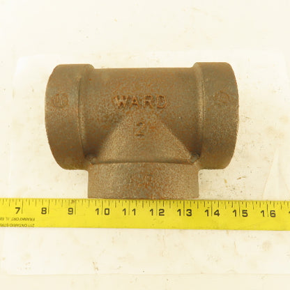 Ward 2"x2"x2" NPT 300 Malleable Iron Tee Black Pipe Fitting USA