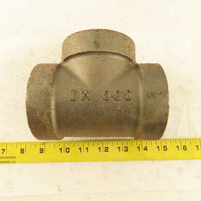 Ward 2"x2"x2" NPT 300 Malleable Iron Tee Black Pipe Fitting USA