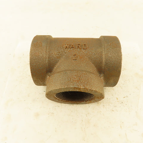 Ward 2"x2"x2" NPT 300 Malleable Iron Tee Black Pipe Fitting USA