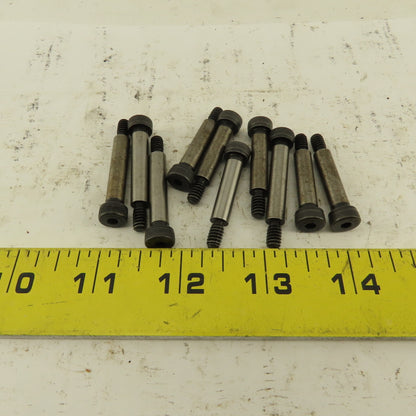1/4" Shoulder Dia. X 1" Length #10-24 Hex Socket Shoulder Bolt Lot Of 10