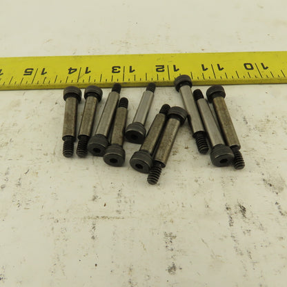 1/4" Shoulder Dia. X 1" Length #10-24 Hex Socket Shoulder Bolt Lot Of 10