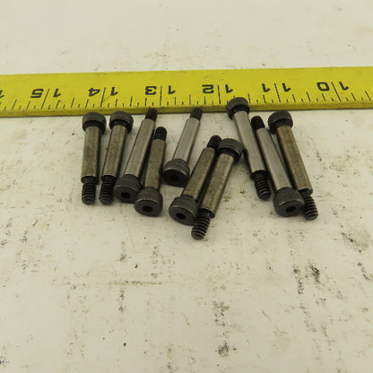 1/4" Shoulder Dia. X 1" Length #10-24 Hex Socket Shoulder Bolt Lot Of 10