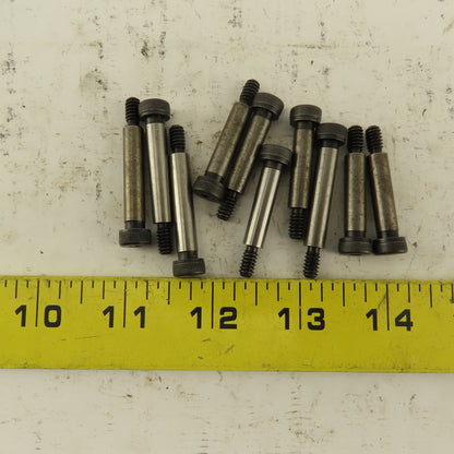 1/4" Shoulder Dia. X 1" Length #10-24 Hex Socket Shoulder Bolt Lot Of 10
