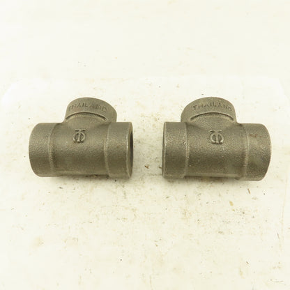3/4"x3/4"x3/4" NPT 300 Malleable Iron Tee Black Pipe Fitting lot of 2
