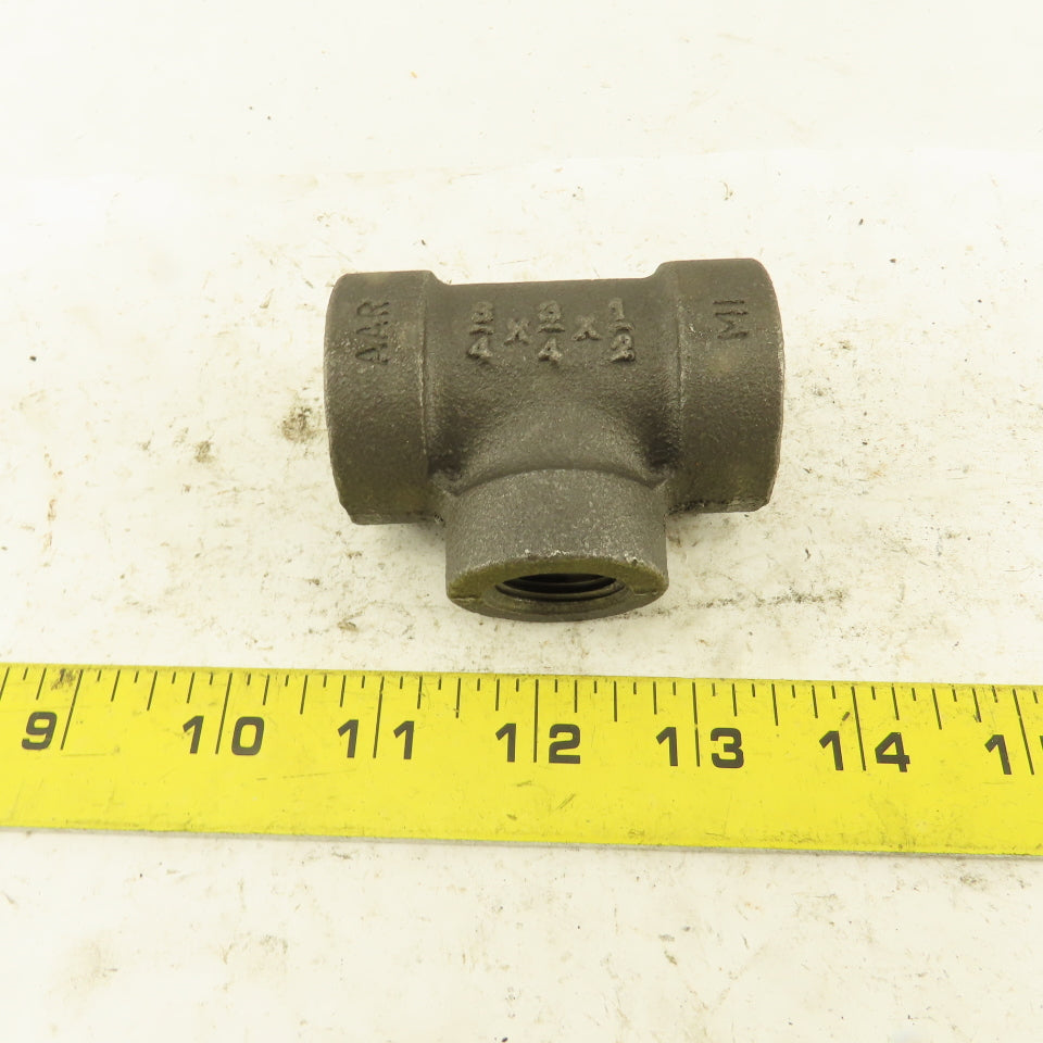 Anvil 3/4"x3/4"x1/2" NPT 300WSP 200WOO Malleable Iron Tee Black Pipe Fitting