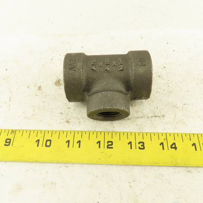 Anvil 3/4"x3/4"x1/2" NPT 300WSP 200WOO Malleable Iron Tee Black Pipe Fitting