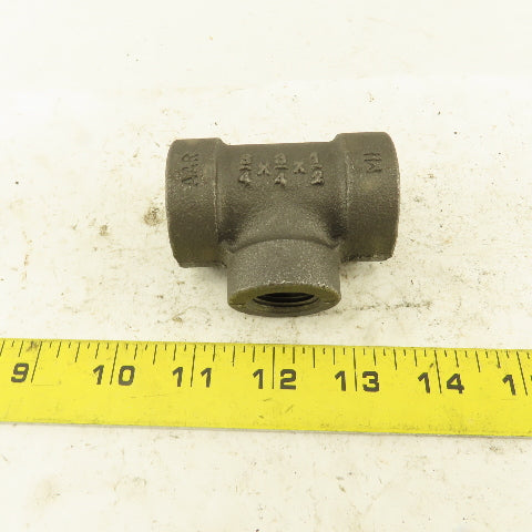 Anvil 3/4"x3/4"x1/2" NPT 300WSP 200WOO Malleable Iron Tee Black Pipe Fitting