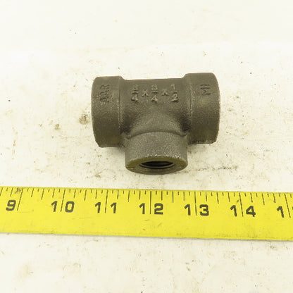 Anvil 3/4"x3/4"x1/2" NPT 300WSP 200WOO Malleable Iron Tee Black Pipe Fitting