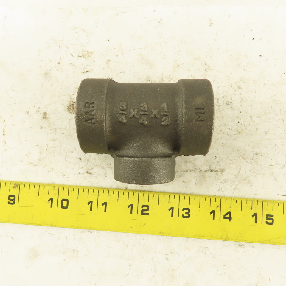 Anvil 3/4"x3/4"x1/2" NPT 300WSP 200WOO Malleable Iron Tee Black Pipe Fitting