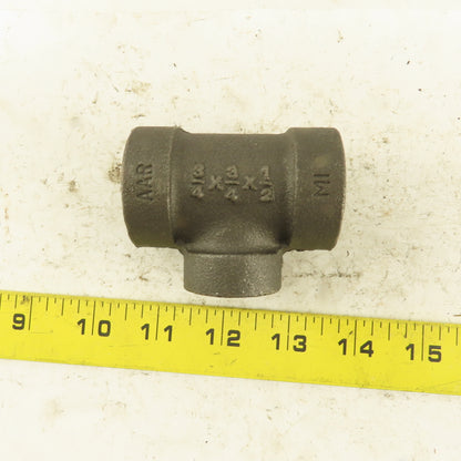 Anvil 3/4"x3/4"x1/2" NPT 300WSP 200WOO Malleable Iron Tee Black Pipe Fitting