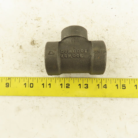 Anvil 3/4"x3/4"x1/2" NPT 300WSP 200WOO Malleable Iron Tee Black Pipe Fitting