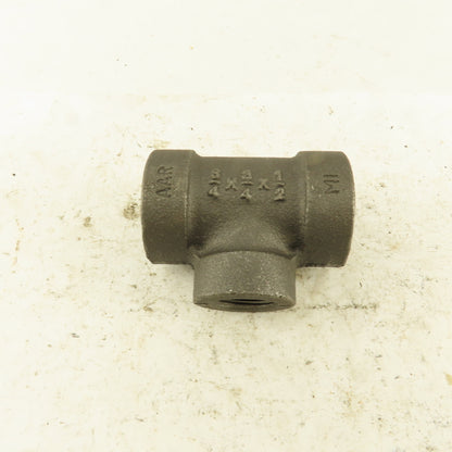 Anvil 3/4"x3/4"x1/2" NPT 300WSP 200WOO Malleable Iron Tee Black Pipe Fitting