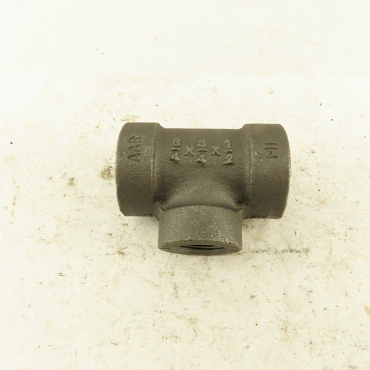 Anvil 3/4"x3/4"x1/2" NPT 300WSP 200WOO Malleable Iron Tee Black Pipe Fitting