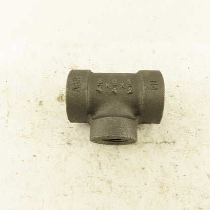 Anvil 3/4"x3/4"x1/2" NPT 300WSP 200WOO Malleable Iron Tee Black Pipe Fitting