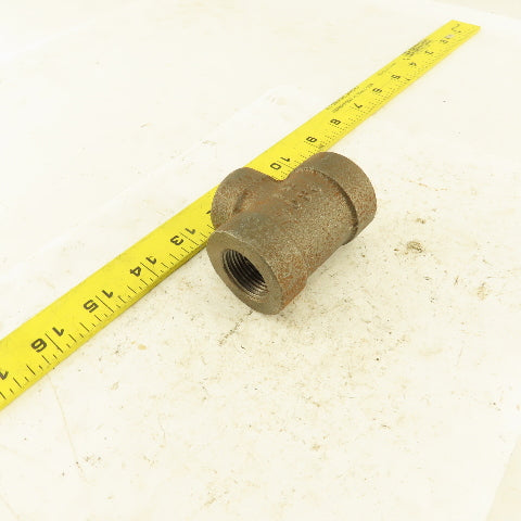 Ward 3/4"x3/4"x1/2" NPT 300 Malleable Iron Reducing Tee Black Pipe Fitting