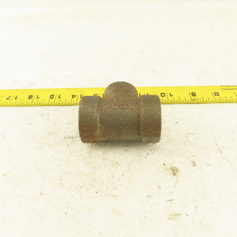 Ward 3/4"x3/4"x1/2" NPT 300 Malleable Iron Reducing Tee Black Pipe Fitting