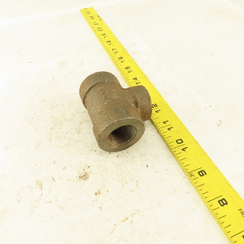 Ward 3/4"x3/4"x1/2" NPT 300 Malleable Iron Reducing Tee Black Pipe Fitting
