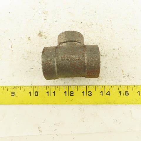 Ward 3/4"x3/4"x1/2" NPT 300 Malleable Iron Reducing Tee Black Pipe Fitting